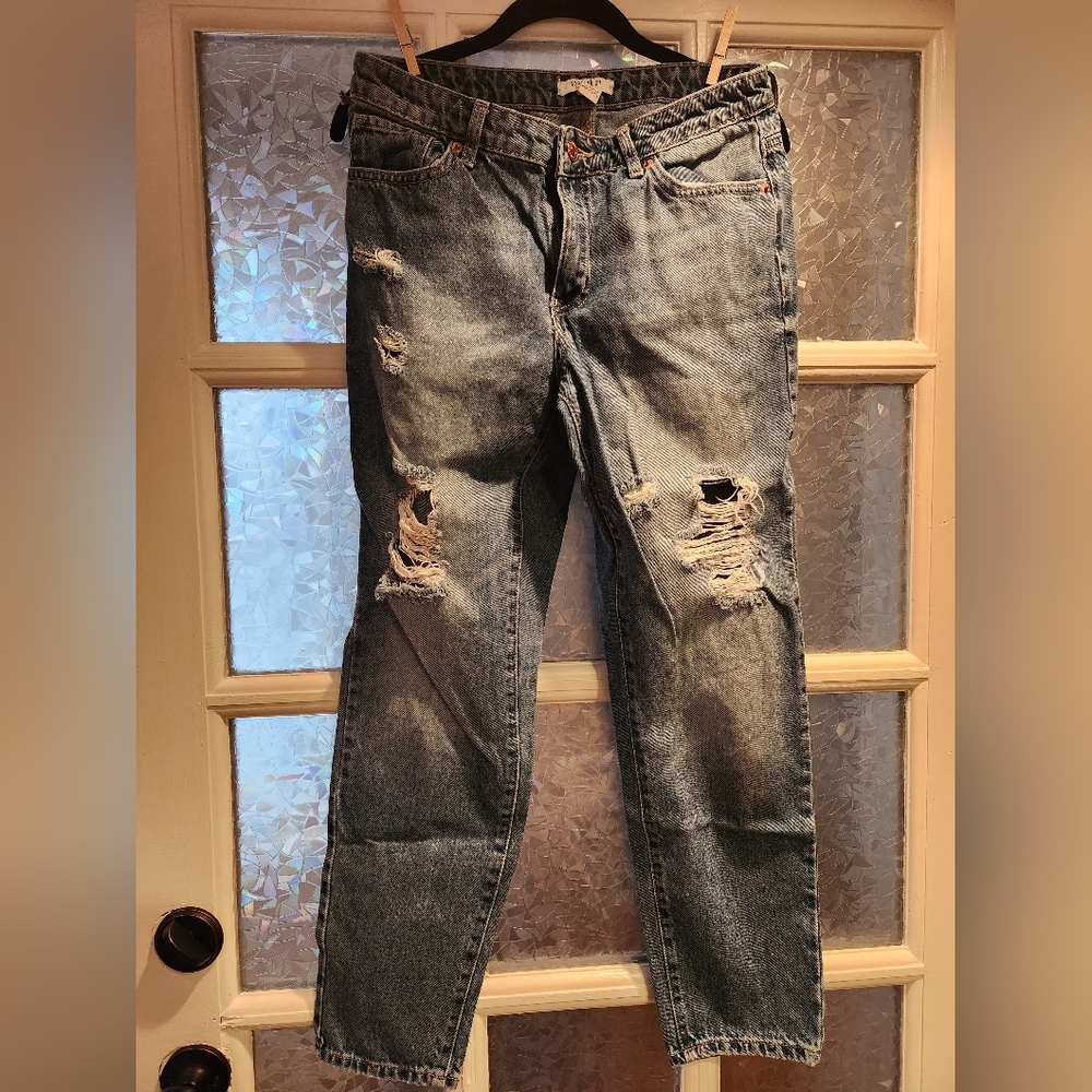 Forever 21 High-waisted Distressed Jeans
